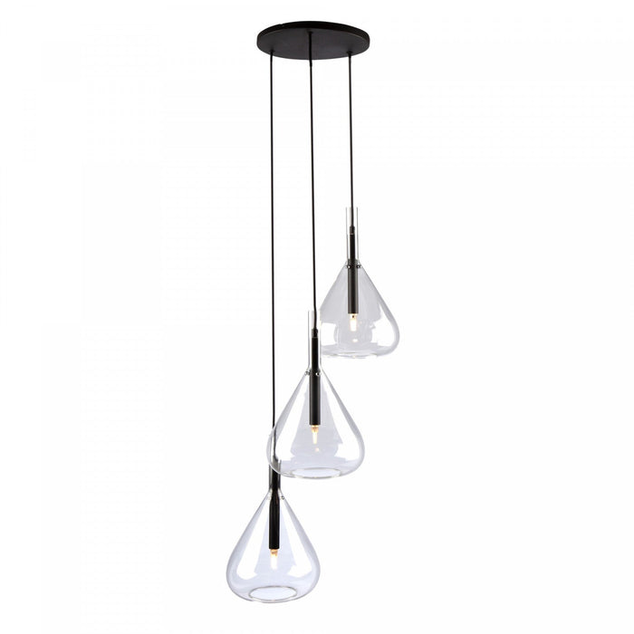 Conic 3-Light Black Pendant 