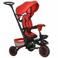 Aosom 6-in-1 Toddler Tricycle, Kids Trike With Rotatable Seat, Adjustable Push Handle, Safety Harnes