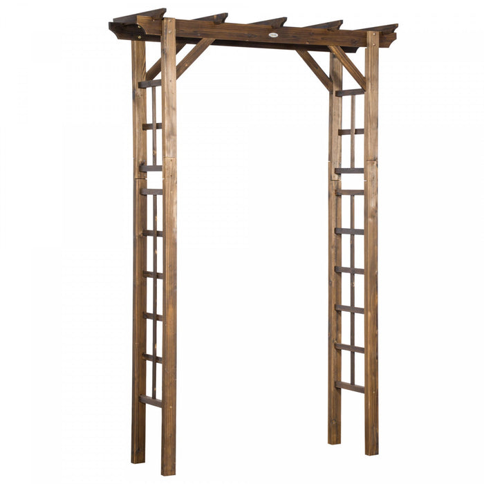 Outsunny 85\" Wooden Garden Arbour For Wedding And Ceremony, Outdoor Garden Arch Trellis For Climbing