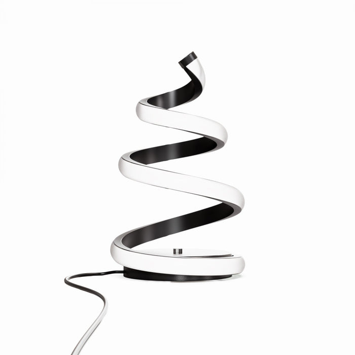 16\" Matte Black Spiral LED Table Lamp 