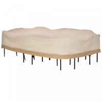 Outsunny Oval Patio Table And Chair Set Cover, Beige/coffee Sofa Set