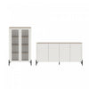 Abbey Modern 2-Piece Buffet and Bookcase in Maple and Off White 