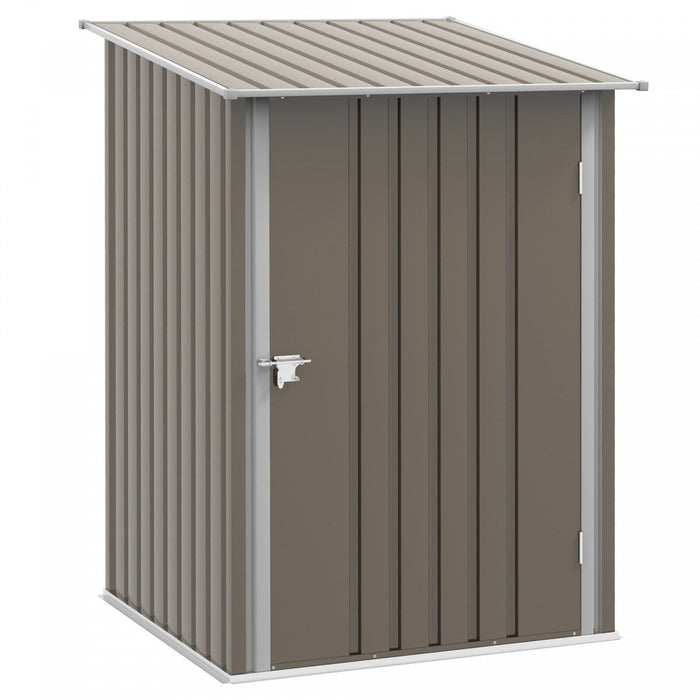 Outsunny 3.3' X 3.4' Lean-to Garden Storage Shed, Outdoor Galvanized Steel Tool House With Lockable 