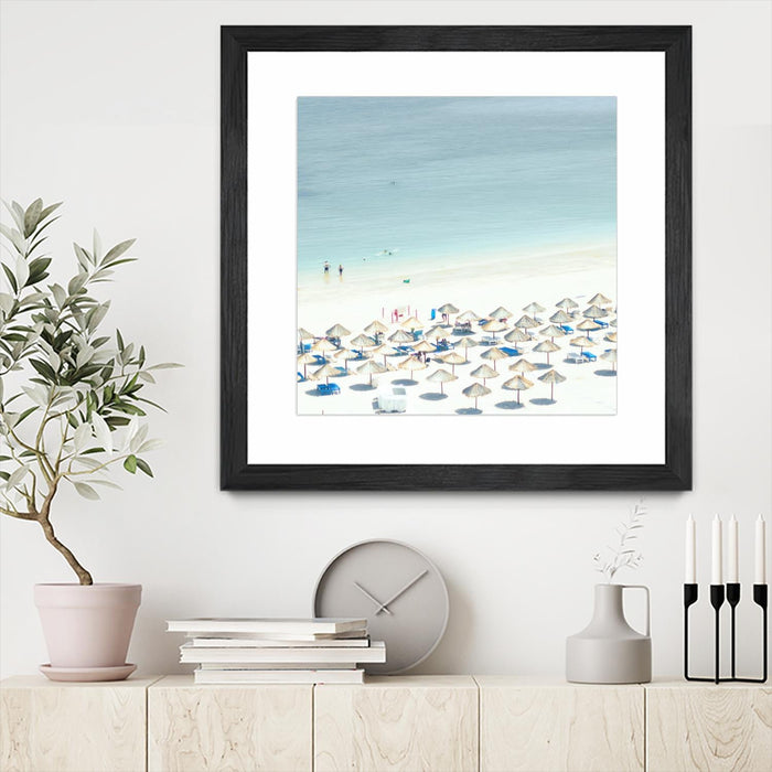 \"Sesimbra I\" Matted and Framed Black 30x30 Wall Art