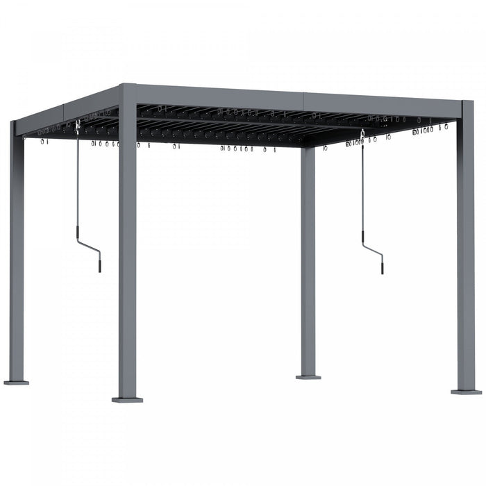 Outsunny 10' X 10' Louvered Pergola With Adjustable Roof & Aluminum Frame