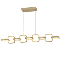 Dainolite Patsy LED Horizontal Pendant 59w Aged Brass White Silicone Diffuser Lamp