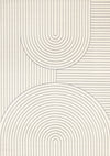 Forte White Grey Curved Arches Indoor Area Rug - 7'9\" x 10'6\"