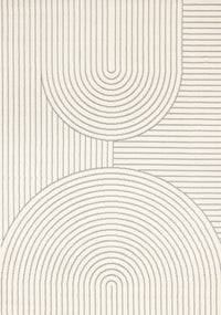 Forte White Grey Curved Arches Indoor Area Rug - 7'9
