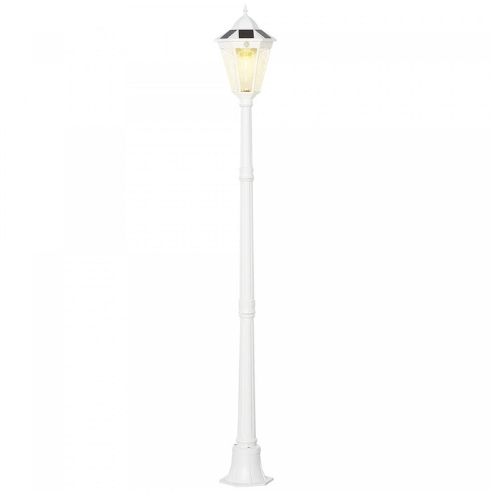 Outsunny 77\" Solar Lamp Post Light, Aluminum Outdoor Street Lamp, White