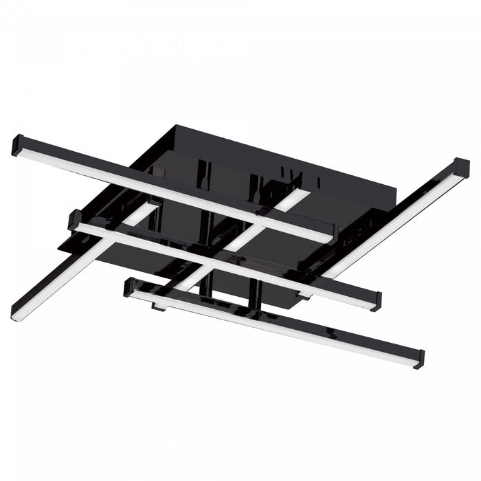 Dainolite Summit LED Flush Mount 20w Matte Black White Acrylic Diffuser Lamp