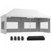 Outsunny 20' X 10' Pop-up Canopy Instant Tent Shelter W/ Roller Bag, White