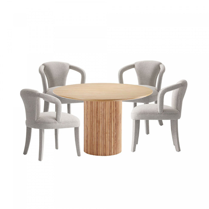 Hathaway and Palmer Modern Industry Chic 5-Piece Dining Set in Gold Dust and Natural Dining Room Set 