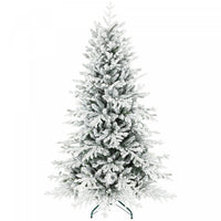 HOMCOM 6ft Christmas Tree, Full Flocked Pine Tree, Easy Assembly