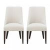 Beever Modern Wood Chenille Dining Chair in Cream - Set of 2 