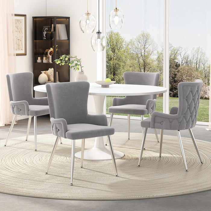 Sophia Modern 5pc Dining Set with table and Chairs,Grey Dining Room Set  