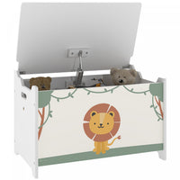 Qaba Toy Box, Kids Storage Chest With Lid, Safety Hinges And Groove Handles, Toy Storage Organizer For Boys, Girls, Green