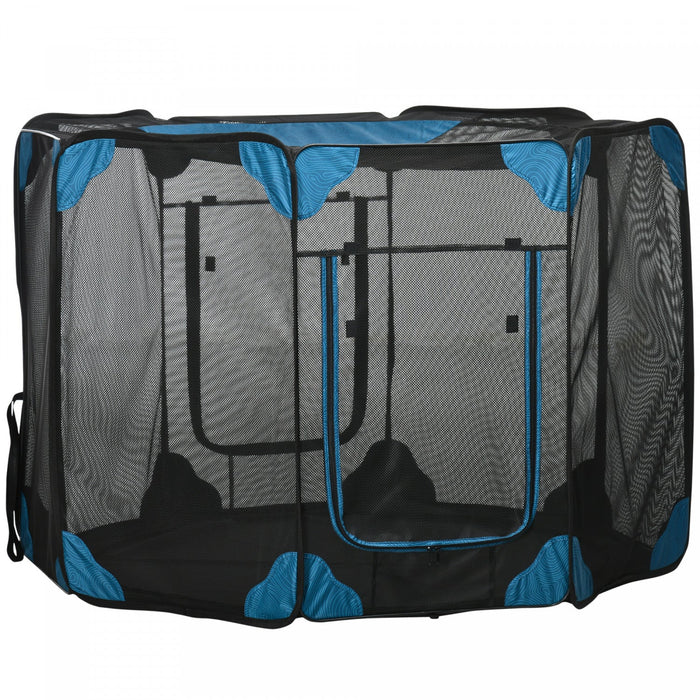 Pawhut Portable Outdoor Cat Playpen, Exercise Pen Kennel With Carrying Bag, Zippered Cover, Water-re