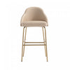 Gracie Modern Metal Upholstered Barstool in Tan and Gold Armoire 