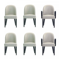 Hillman Modern 6-Piece Dining Chair Set in Light Gray 