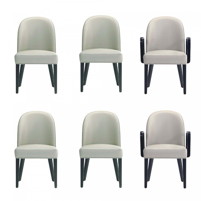 Hillman Modern 6-Piece Dining Chair Set in Light Gray 