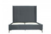 Promenade Mid-Century Modern Upholstered Velvet Queen Bed in Gray 
