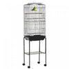 Pawhut 62\" Bird Cage Budgie Cage With Wheels, Detachable Stand, Storage, Black