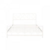 Robert Metal Construction Bed Frame With Circular Design Headboard And Footboard,king Size,white King Bed 