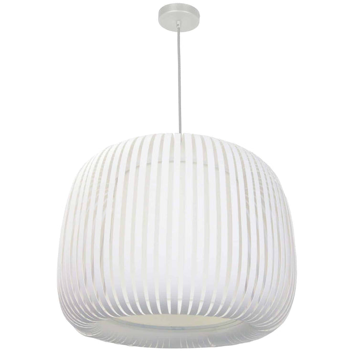 Dainolite Mia 1 Light Pendant White Slit Shade Lamp