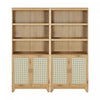 Sheridan Mid-Century Modern 31\" Bookcase Cabinet in Natural (7-Shelf) - Set of 2 