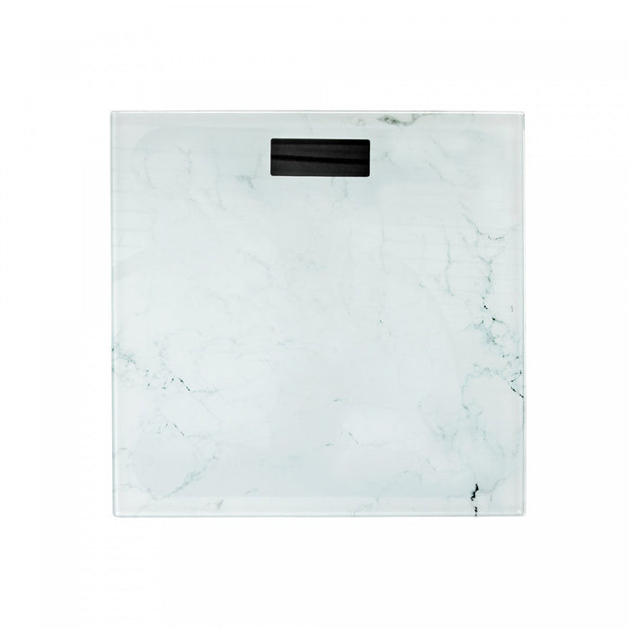 Digital Glass Body Scale Square - White Marble Bath Accessories