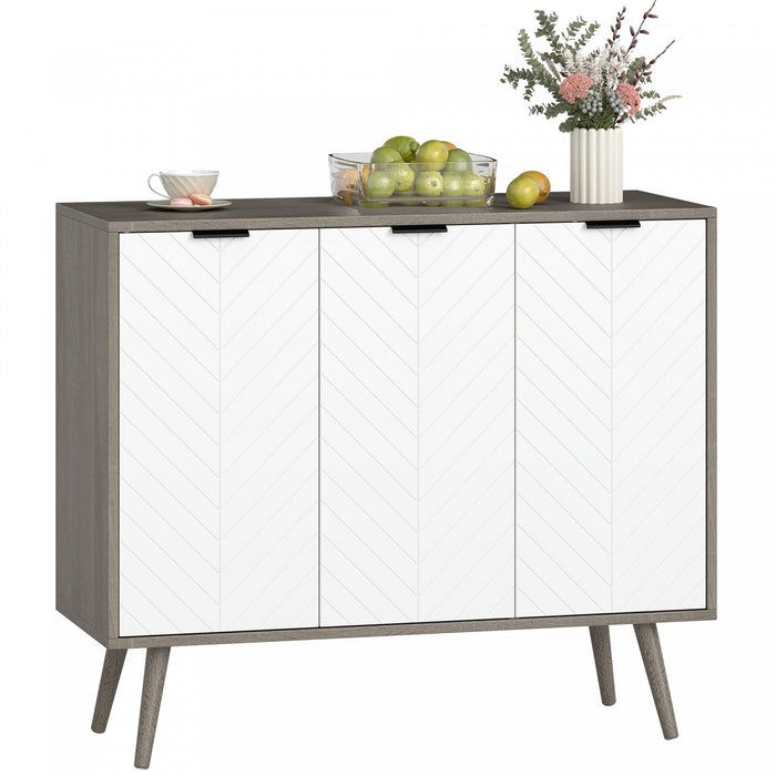 HOMCOM 36" Sideboard, Buffet Cabinet with Adjustable Shelves, Grey