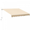 Outsunny 10' X 8' Manual Retractable Awning Shelter W/ Crank, Beige
