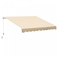 Outsunny 10' X 8' Manual Retractable Awning Shelter W/ Crank, Beige