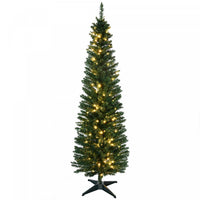 Homcom 6' Prelit Artificial Christmas Tree With Warm White Led Lights