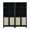 Sheridan Mid-Century Modern 31\" Bookcase Cabinet in Black (7-Shelf) - Set of 2 