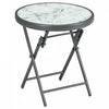 Outsunny 18" Outdoor Folding Table With Tempered Glass Top, White