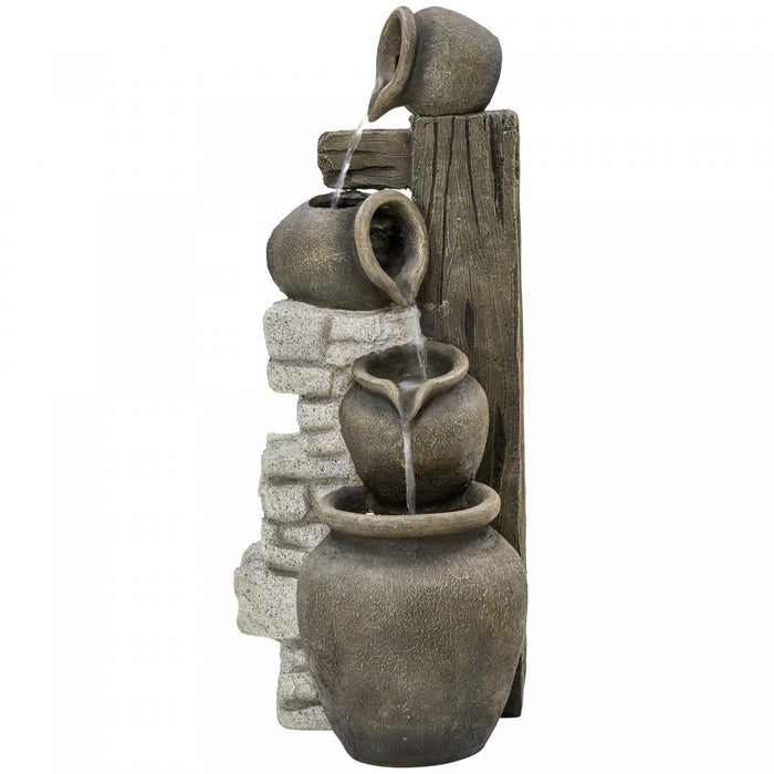 Outsunny Wine Jars Waterfall Fountain 4-tier Outdoor Fountain Water Feature
