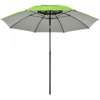Outsunny 6.6ft Arced Beach Umbrella, Outdoor Umbrella With Carry Bag, Green