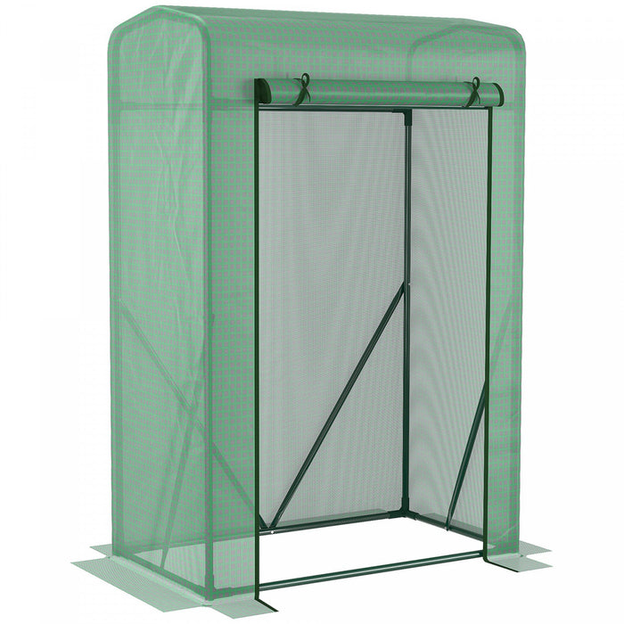 Outsunny 39\" X 20\" X 59\" Outdoor Tomato Greenhouse With Zipper Roll-up Door, Mini Plant Growhouse Ho