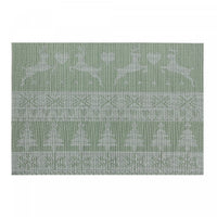 Vinyl Placemat Reindeer and Tree Green