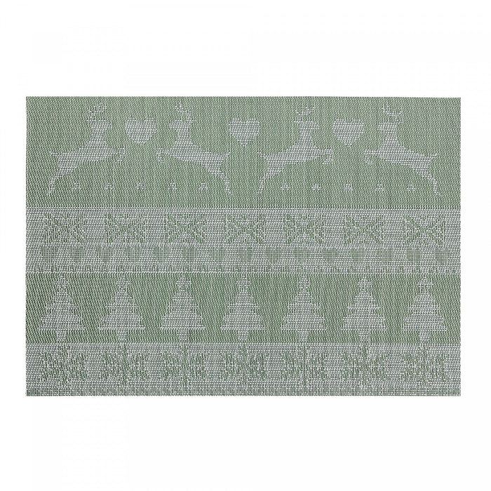 Vinyl Placemat Reindeer and Tree Green