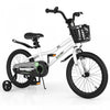Costway 18" Kid's Bike With Removable Training Wheels & Basket For 4-8 Years Old White