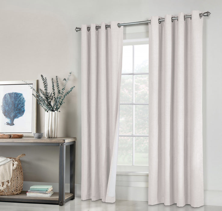 Thermaplus Suprema White Blackout Grommet Curtain Panel - 52 x 84