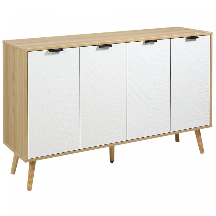 HOMCOM 47" Sideboard, Buffet Cabinet with Adjustable Shelves, Natural