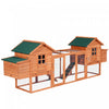 Pawhut 123\" Dual Chicken Coop Wooden Large Chicken House Rabbit Hutch Hen Poultry Cage Backyard With