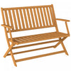 Outsunny Outdoor Bench, 46.5" Foldable Acacia Wood Loveseat, Teak