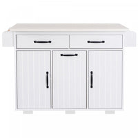 Nathan Kitchen Island With Tilt-out Trash Cabinet And Storage - White 