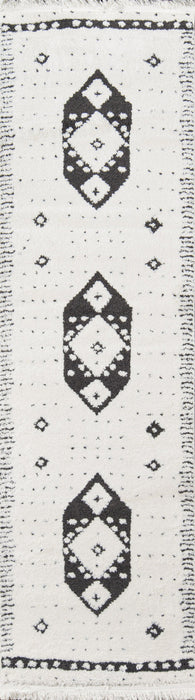 Lyra Contemporary 2'3\" x 7'6\" Runner Rug in Ivory Indoor Area Rug 