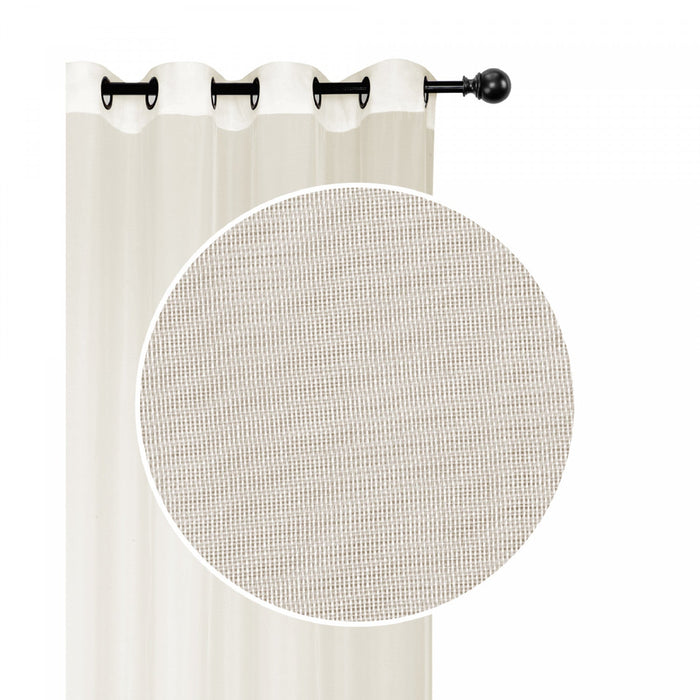 Voile Panel with Grommets Beige 54x84 - Set of 2
