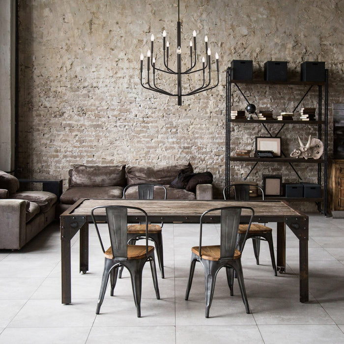 Dainolite Eleanor 14 Light Chandelier Matte Black Lamp